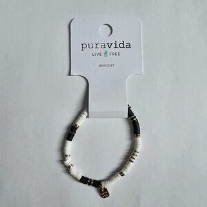 Pura Vida Black and White Beaded Bracelet